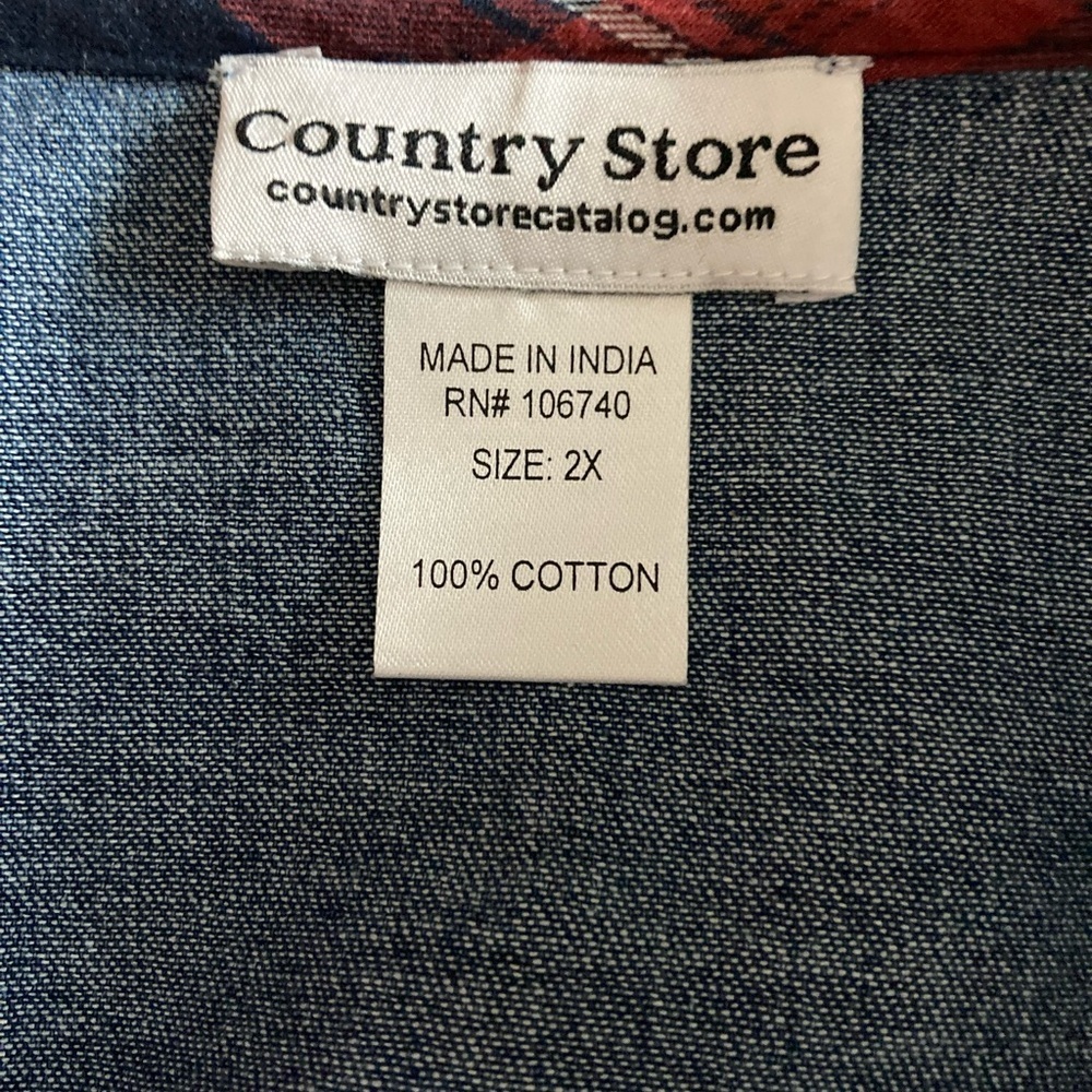 Floral Embroidered Country Store Catalog Denim Cardigan Size 2X - Picture 9 of 13